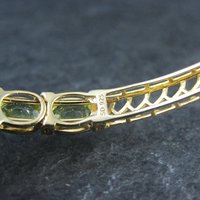Estate Vermeil Peridot Cuff Bracelet 7" Sterling Silver 14 Carats