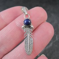 Small Southwestern Sterling Feather Pendant