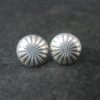 Southwestern Sterling Silver Dome Stud Earrings 11mm
