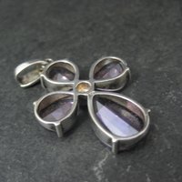 Faceted Amethyst and Marcasite Cross Pendant in Sterling Silver