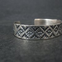 Vintage Childs Southwestern Cuff Bracelet in Sterling Silver 5"