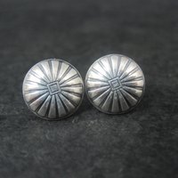 Southwestern Sterling Silver Dome Stud Earrings 11mm