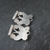 Vintage Inlaid Butterfly Watch Tips Sterling Silver Southwestern