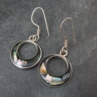 Vintage Sterling Abalone Earrings