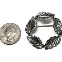 Estate Beau Sterling Leaf Brooch