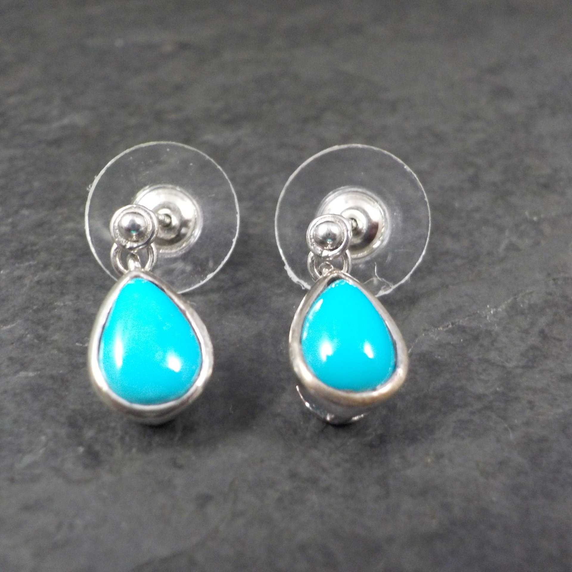 Sterling Silver Turquoise Teardrop Earrings