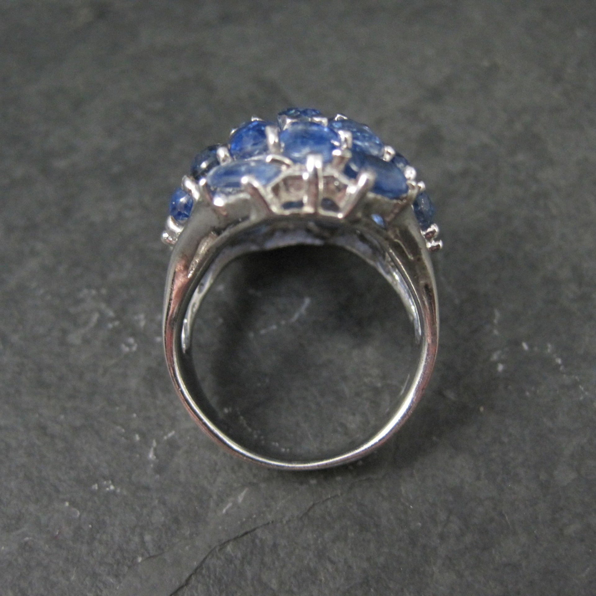 Large Vintage Sapphire Cocktail Ring Size 10