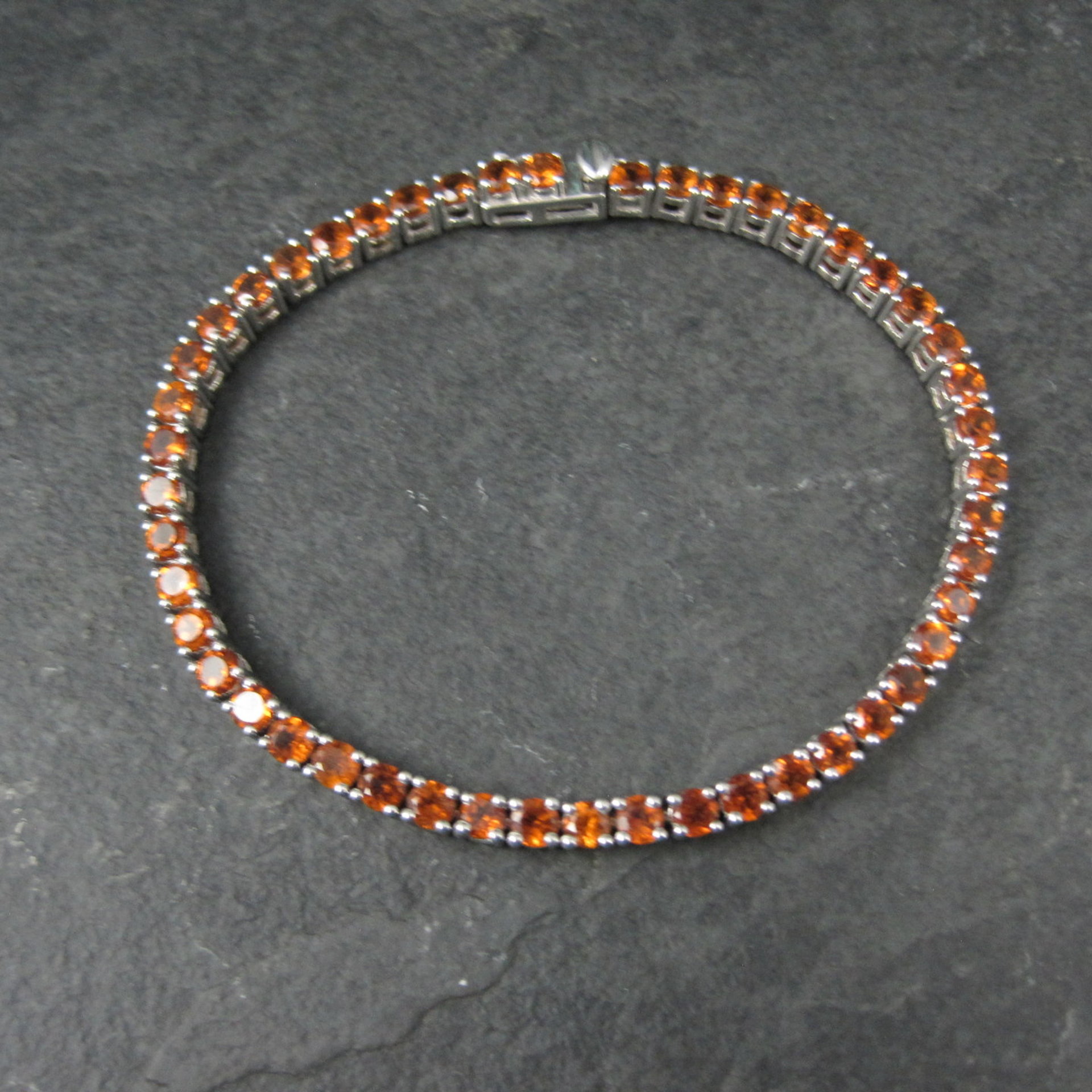 Madeira Citrine Tennis Bracelet Sterling Silver 7.5 Inches