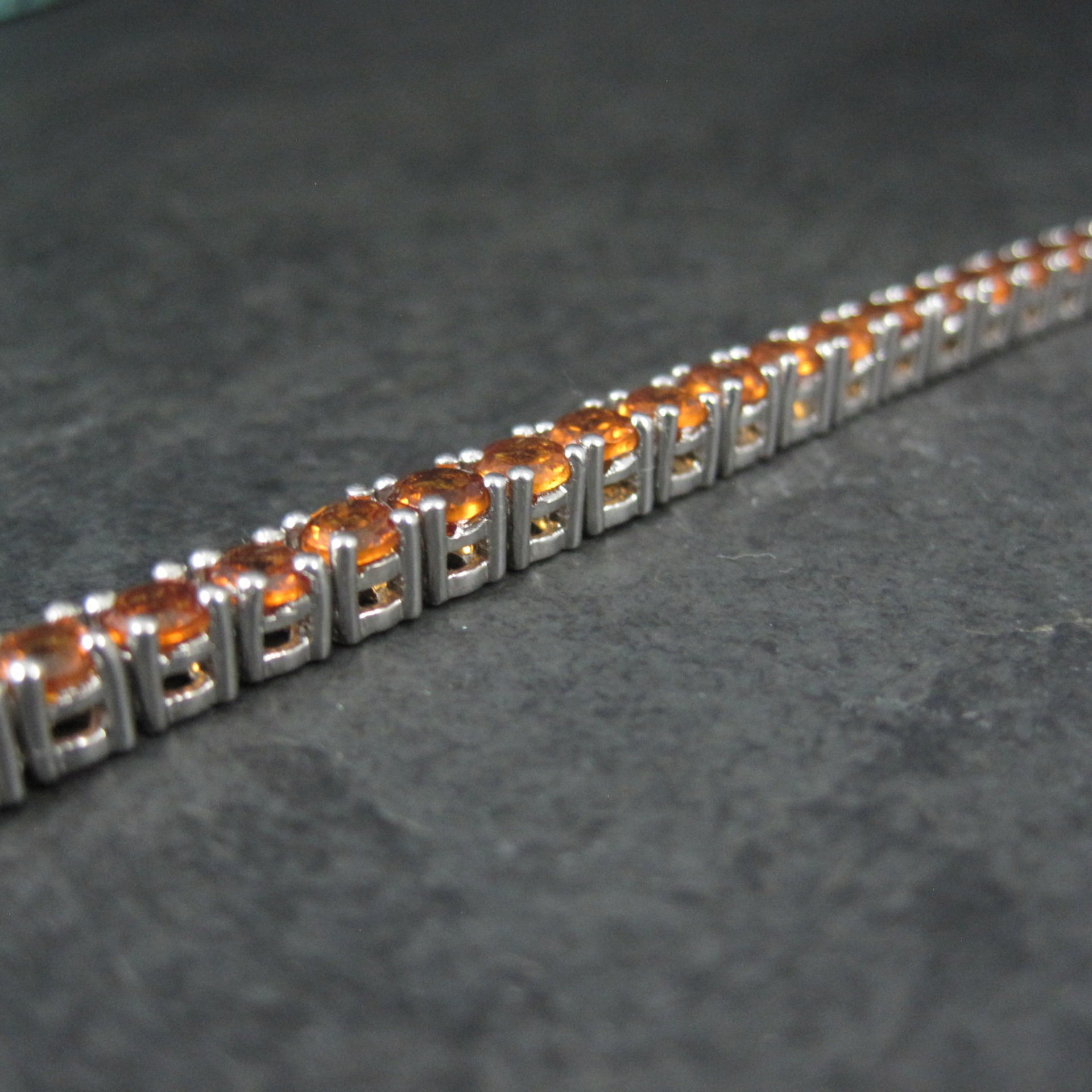 Madeira Citrine Tennis Bracelet Sterling Silver 7.5 Inches