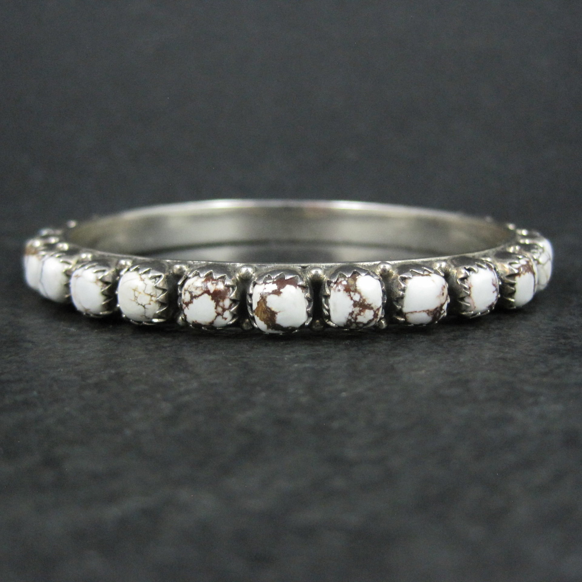 Heavy Southwestern Wild Horse Sterling Silver Bangle Bracelet 7.5"