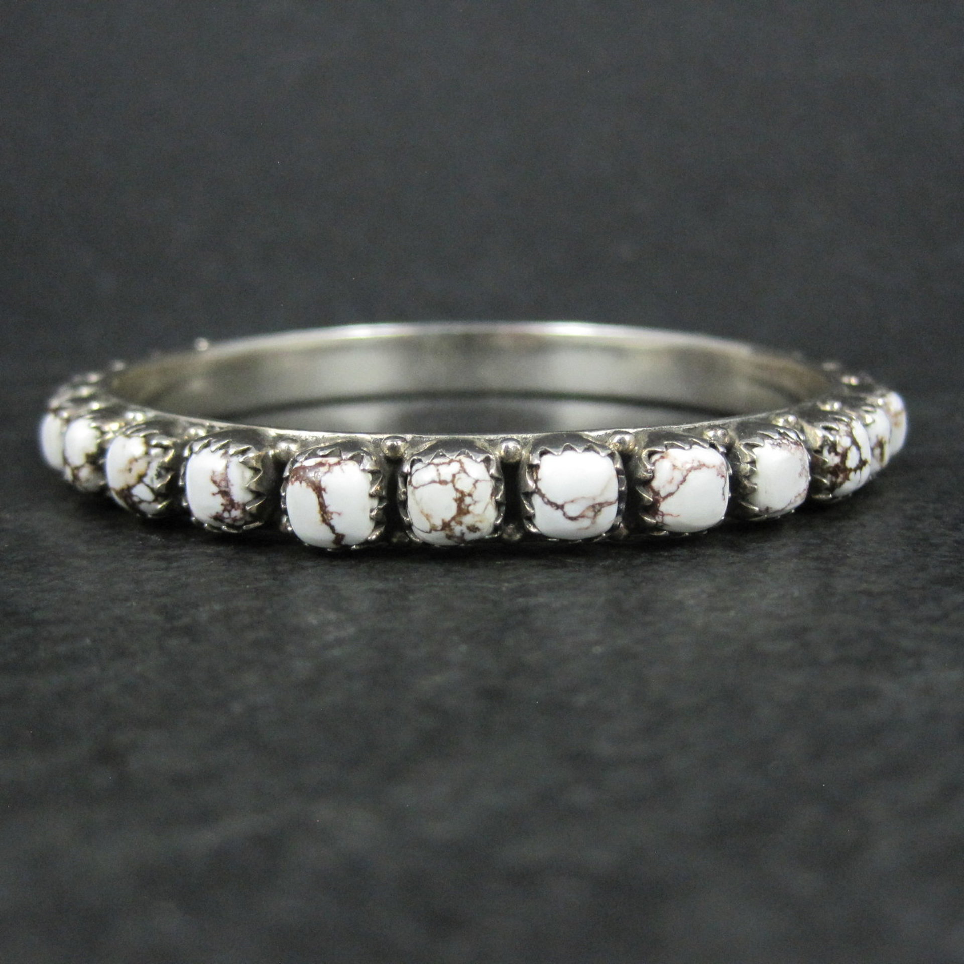 Heavy Southwestern Wild Horse Sterling Silver Bangle Bracelet 7.5"