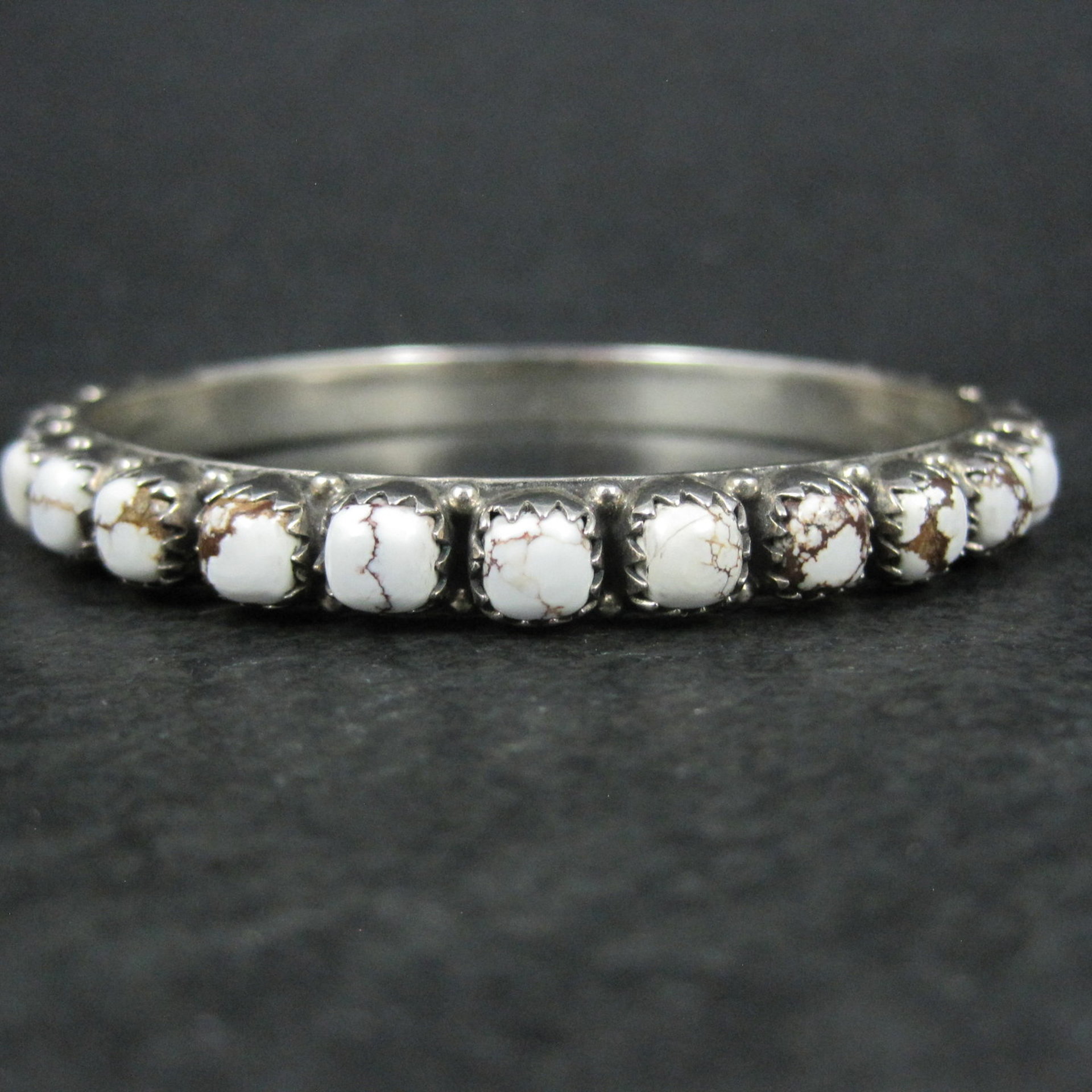 Heavy Southwestern Wild Horse Sterling Silver Bangle Bracelet 7.5"