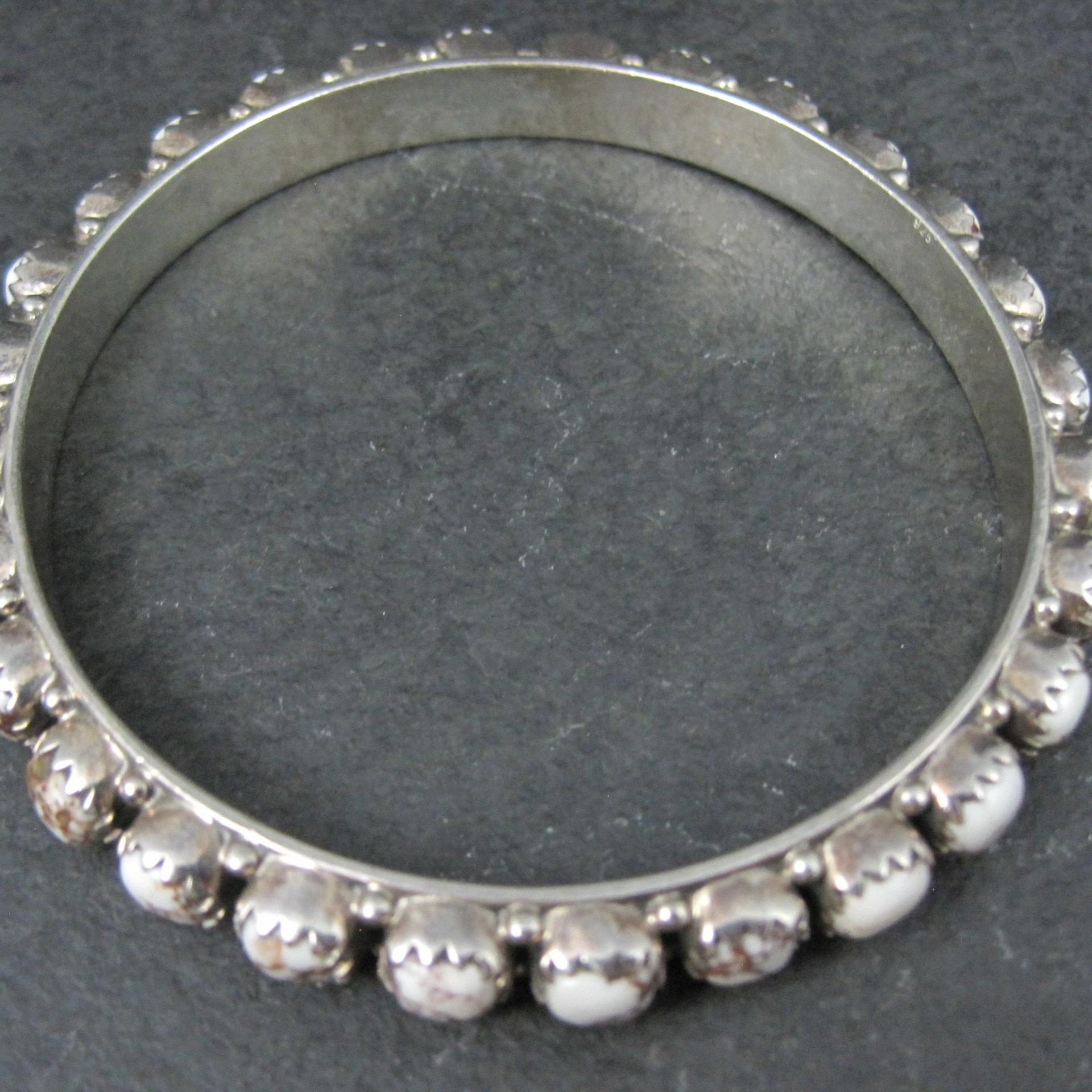 Heavy Southwestern Wild Horse Sterling Silver Bangle Bracelet 7.5"
