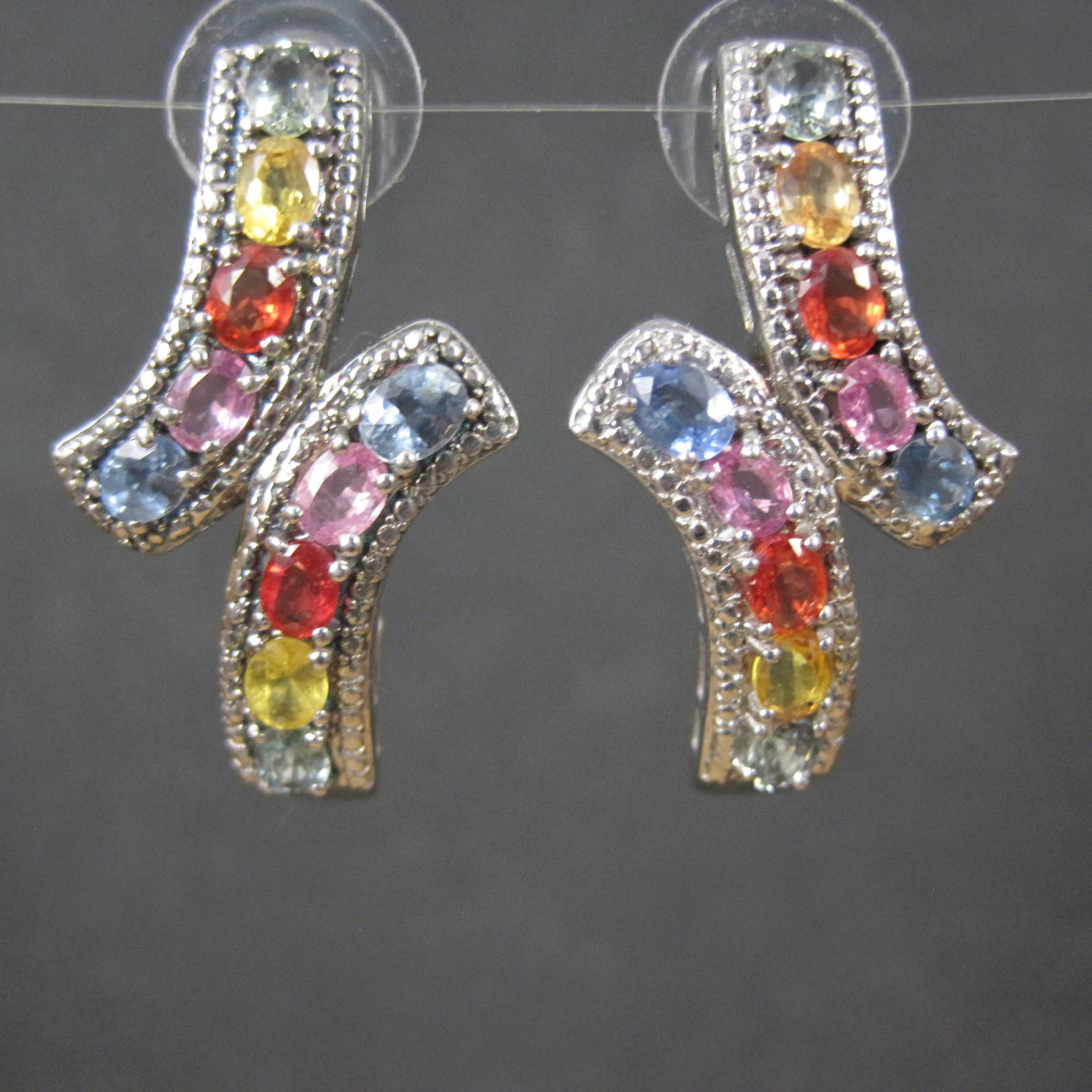 Large Multi Colored Topaz Earrings