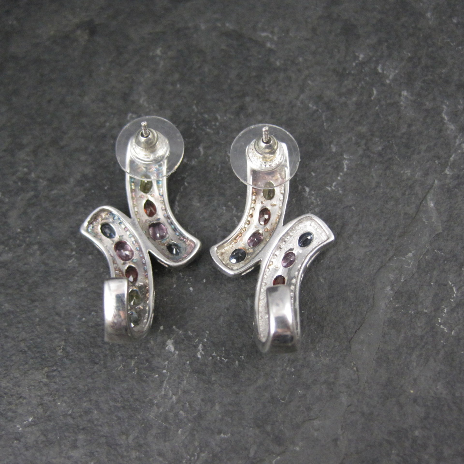 Large Multi Colored Topaz Earrings