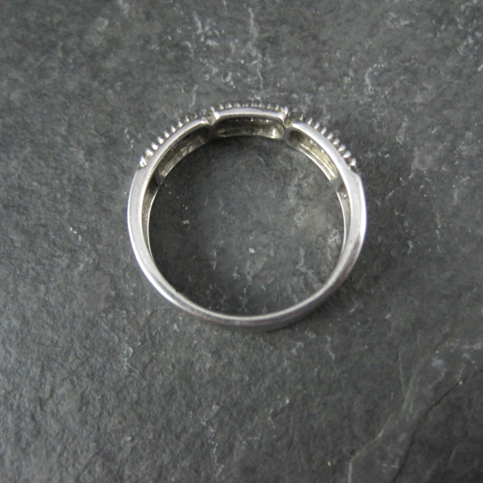 Sterling Silver Blue Diamond Band Ring Size 8