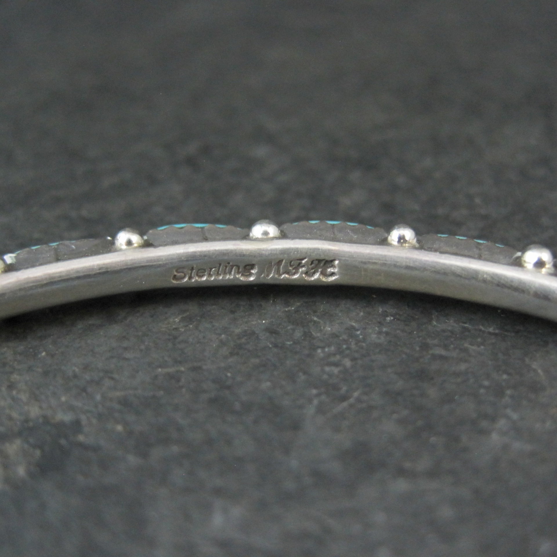 Zuni Petite Point Turquoise Cuff Bracelet 6.5" 