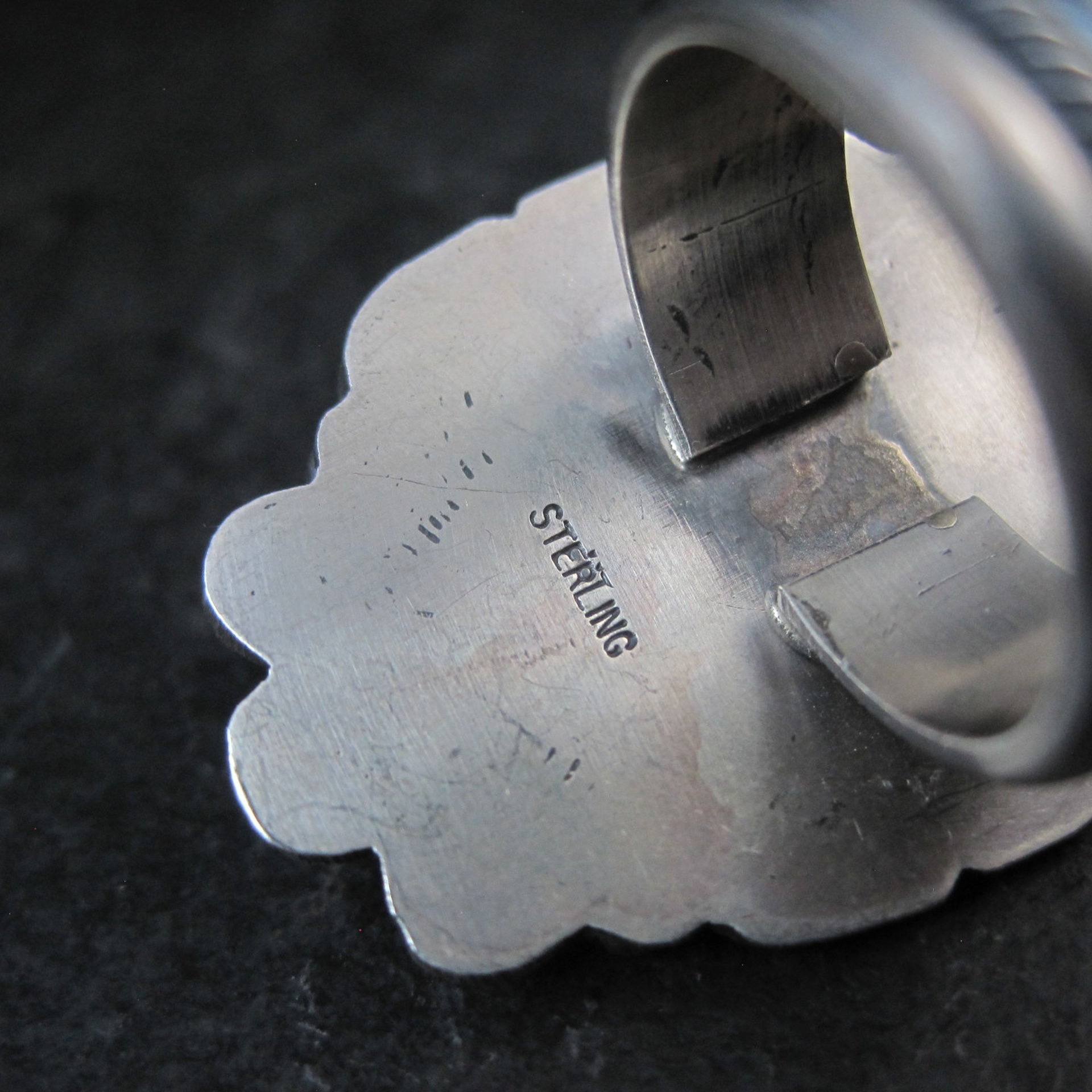 Michael Calladitto Navajo Turquoise & Sterling Silver Ring Size 8