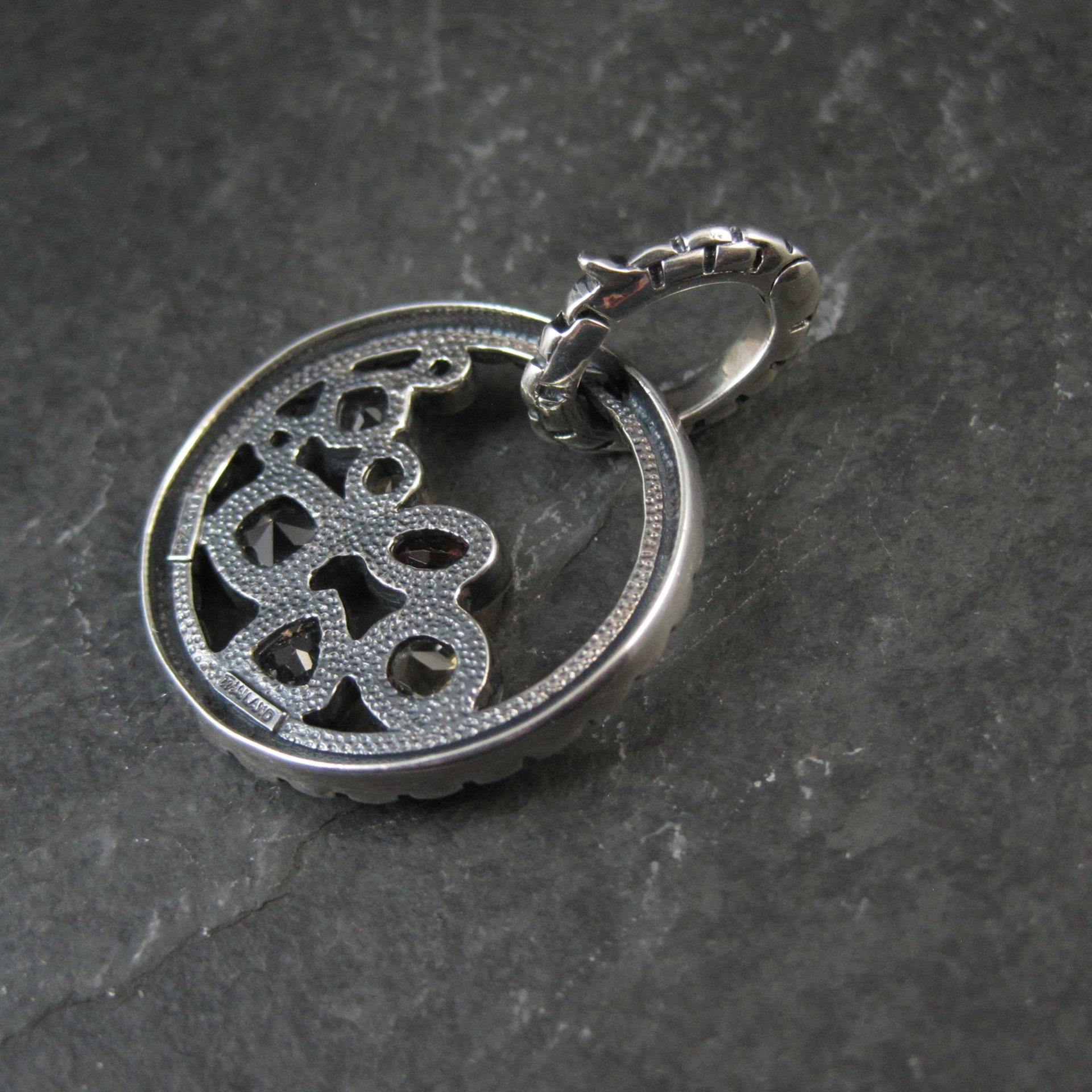 Sterling Silver Multi Gemstone Enhancer Pendant Hinged Pendant