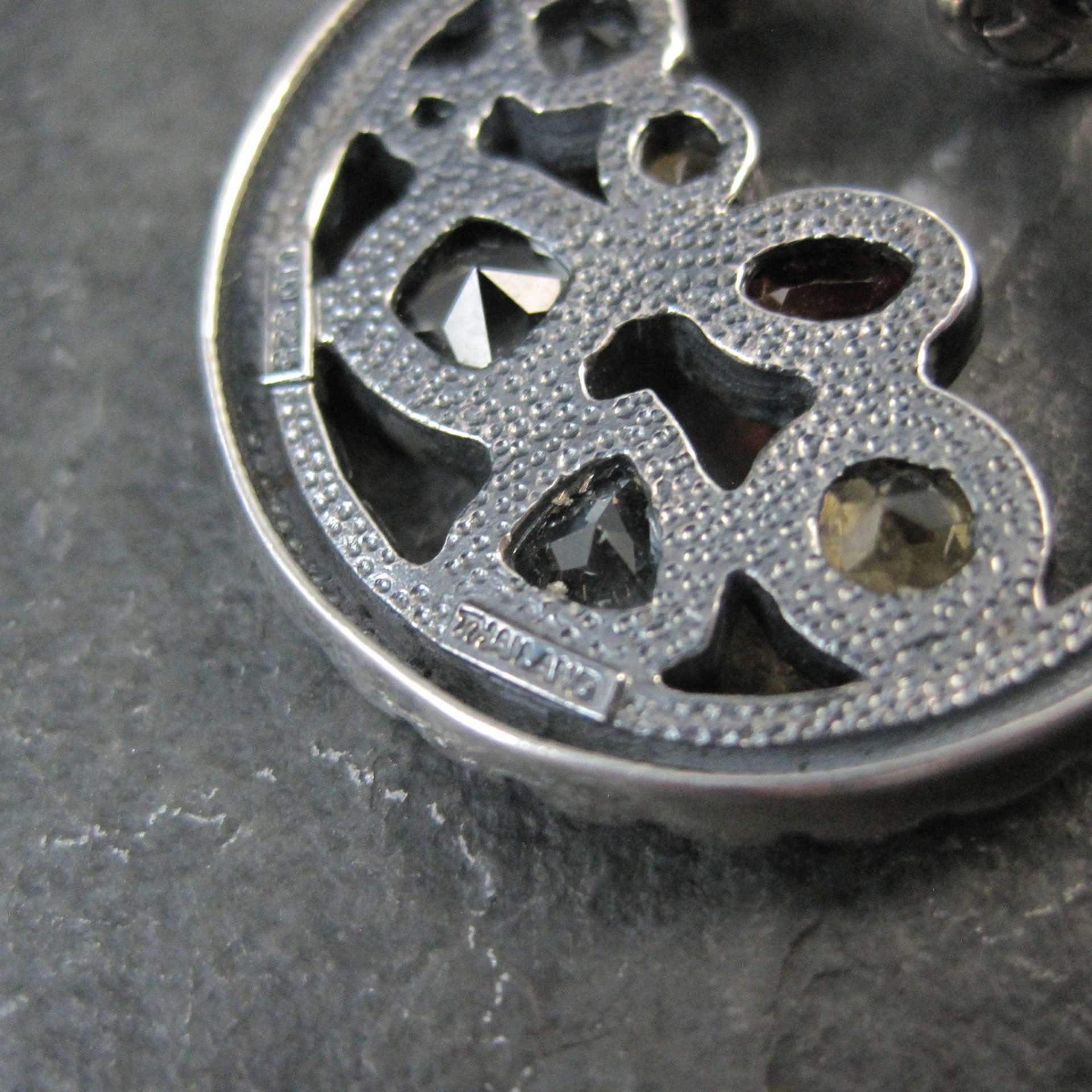 Sterling Silver Multi Gemstone Enhancer Pendant Hinged Pendant