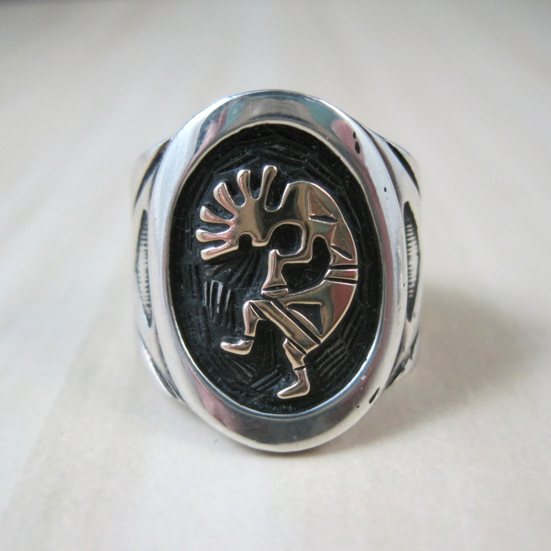 Vintage Sterling 14K Kokopelli Ring Size 6