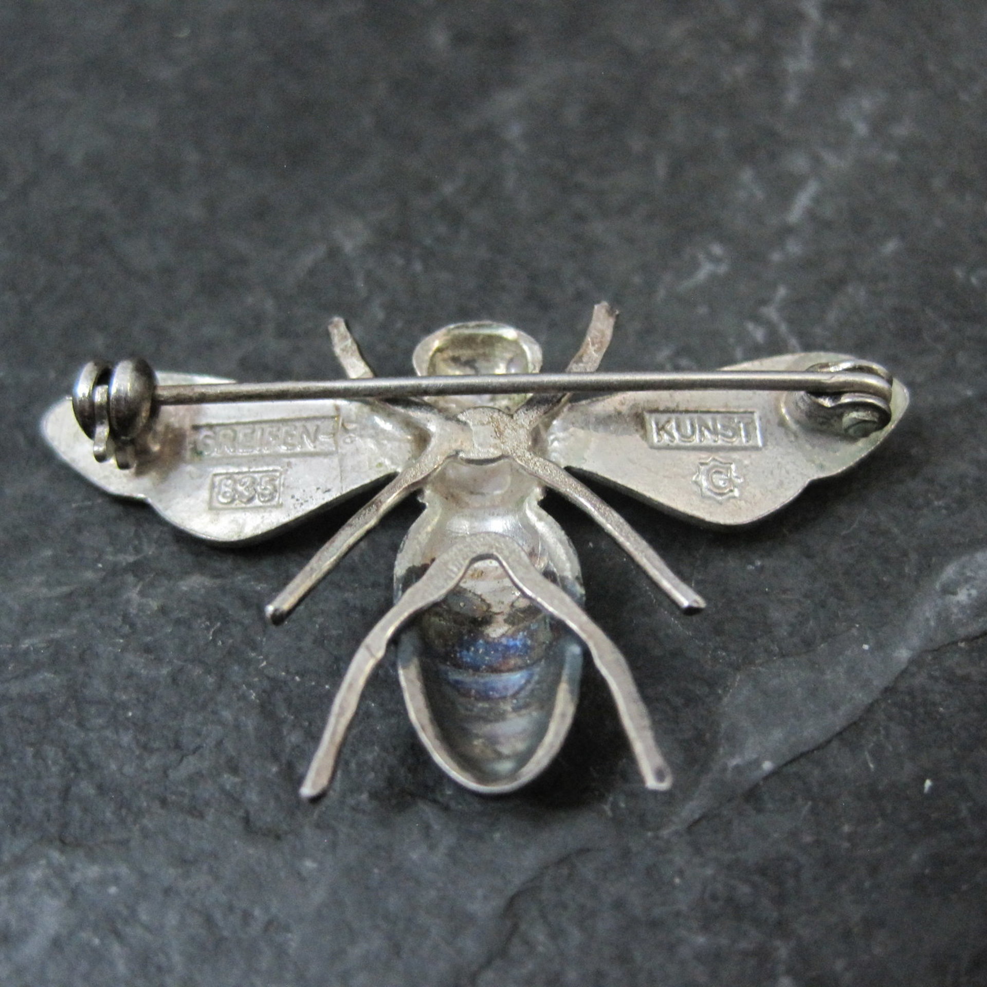 Vintage Art Deco Bee Brooch German DLV Greifen Kunst