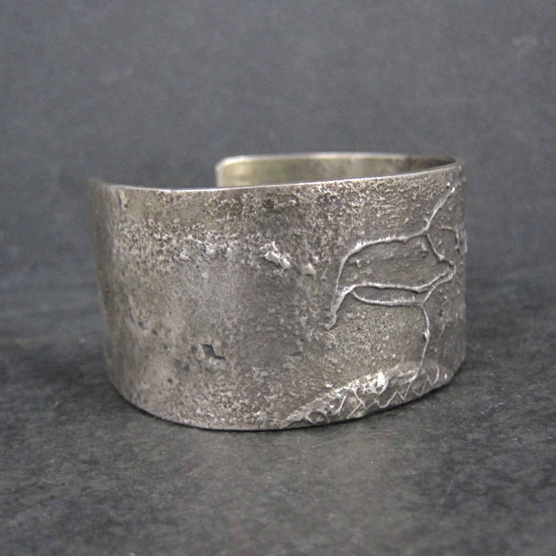 Heavy Southwestern Tufa Cast Eagle Cuff Bracelet 7 Inches