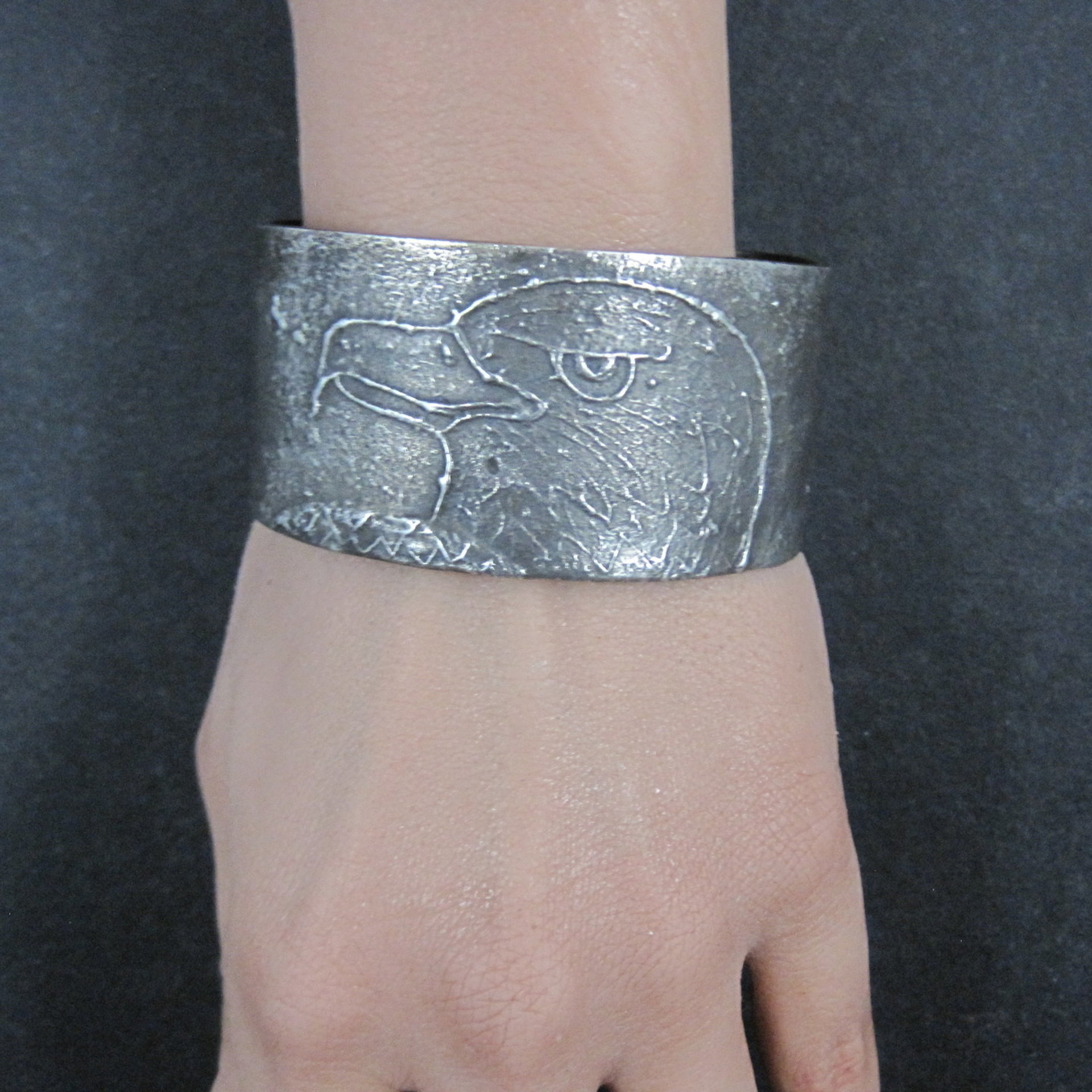 Heavy Southwestern Tufa Cast Eagle Cuff Bracelet 7 Inches