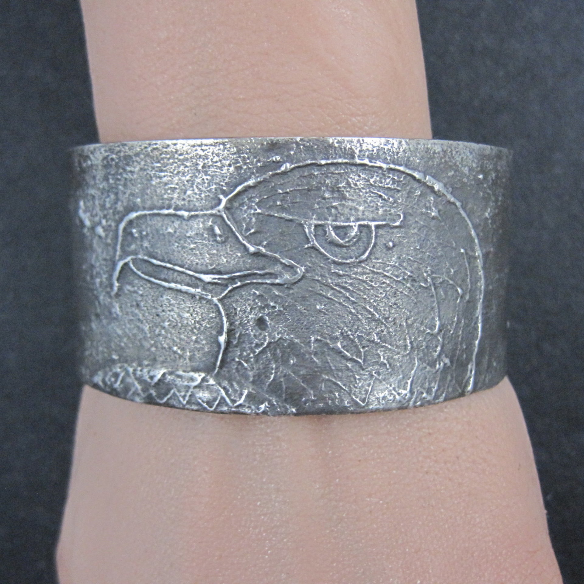 Heavy Southwestern Tufa Cast Eagle Cuff Bracelet 7 Inches