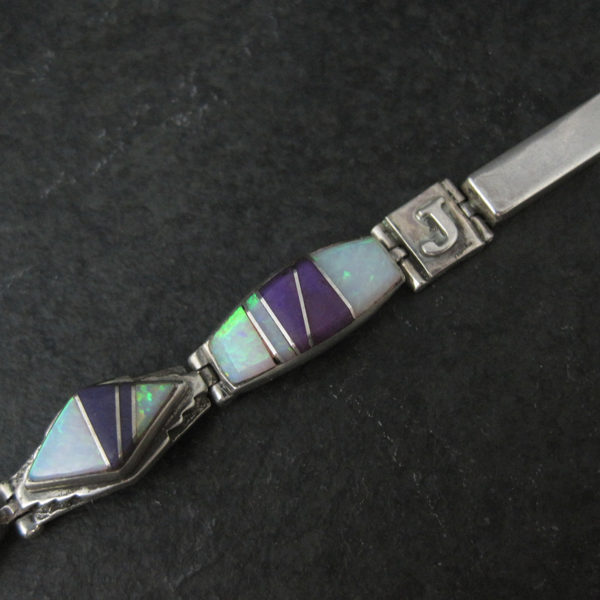 Calvin Begay Opal Sugilite Inlay Sterling Silver JP Link Bracelet