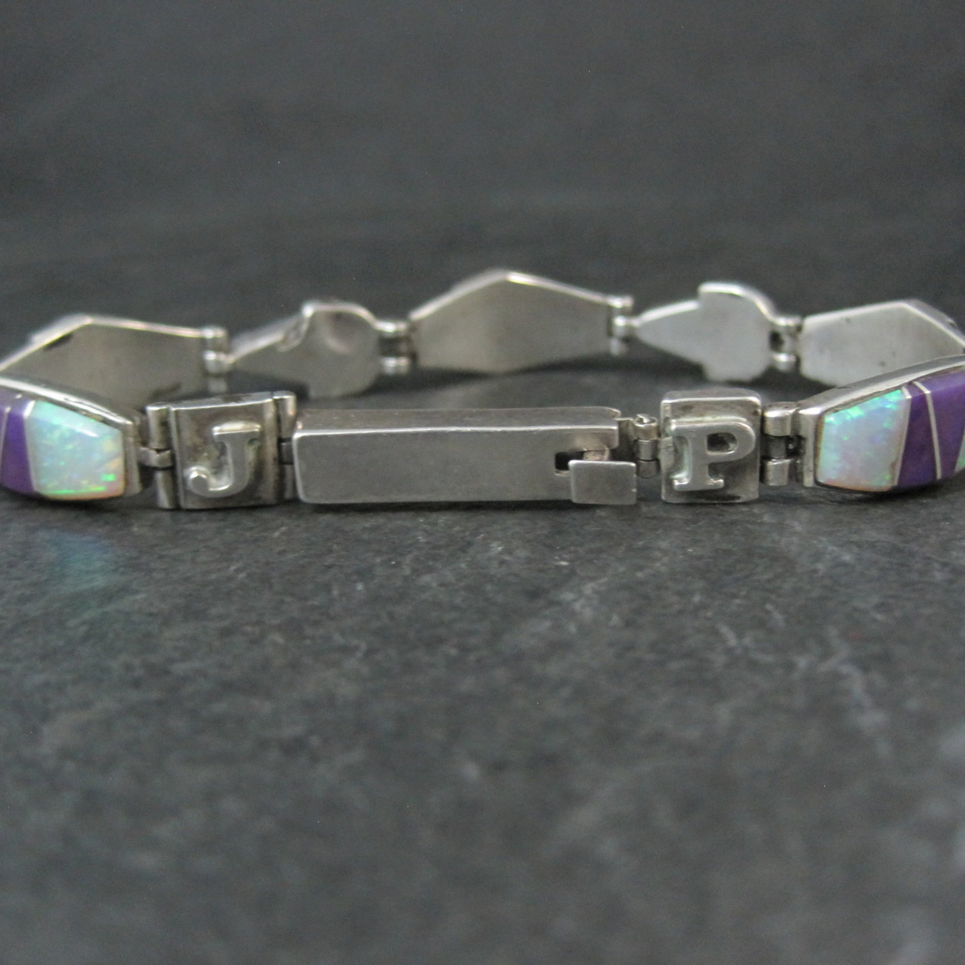 Calvin Begay Opal Sugilite Inlay Sterling Silver JP Link Bracelet