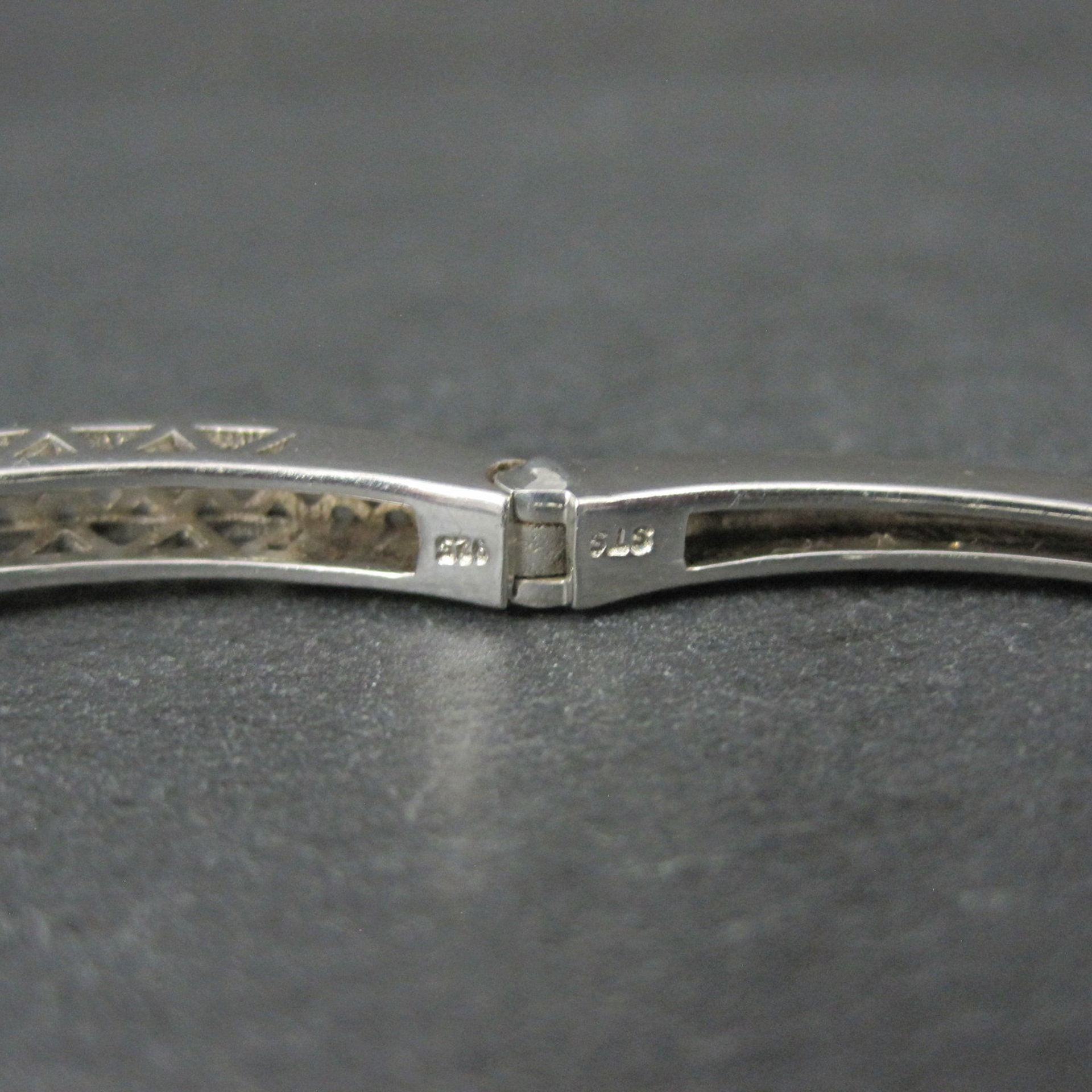 Pink Sapphire Bangle Bracelet Sterling Silver 7 Inches