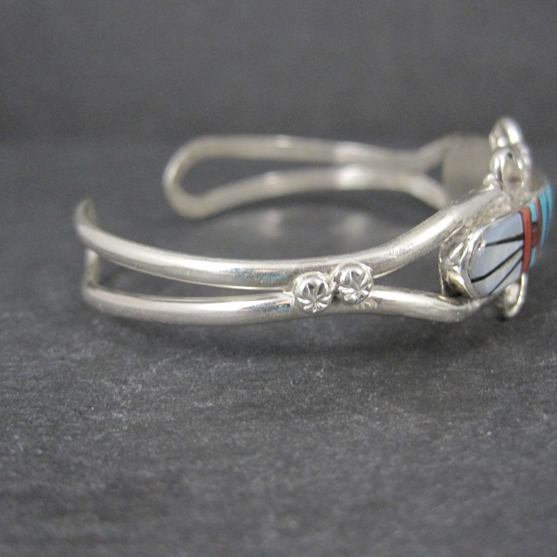 Dainty Zuni Inlay Cuff Bracelet 6.25 Inches