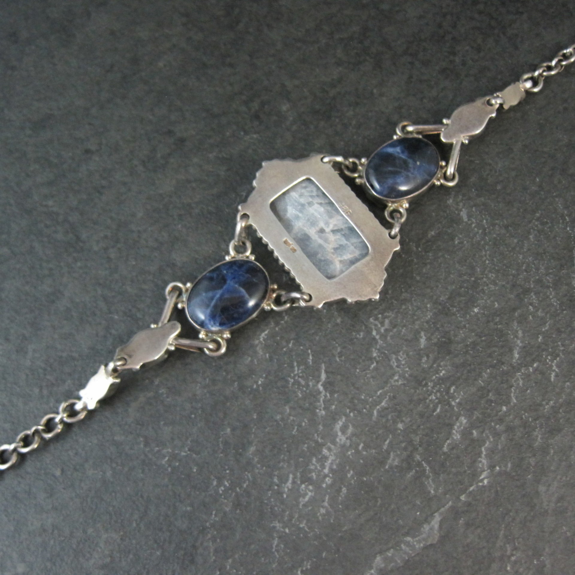 Vintage Sterling Quartz Sodalite Pearl Bracelet Sajen