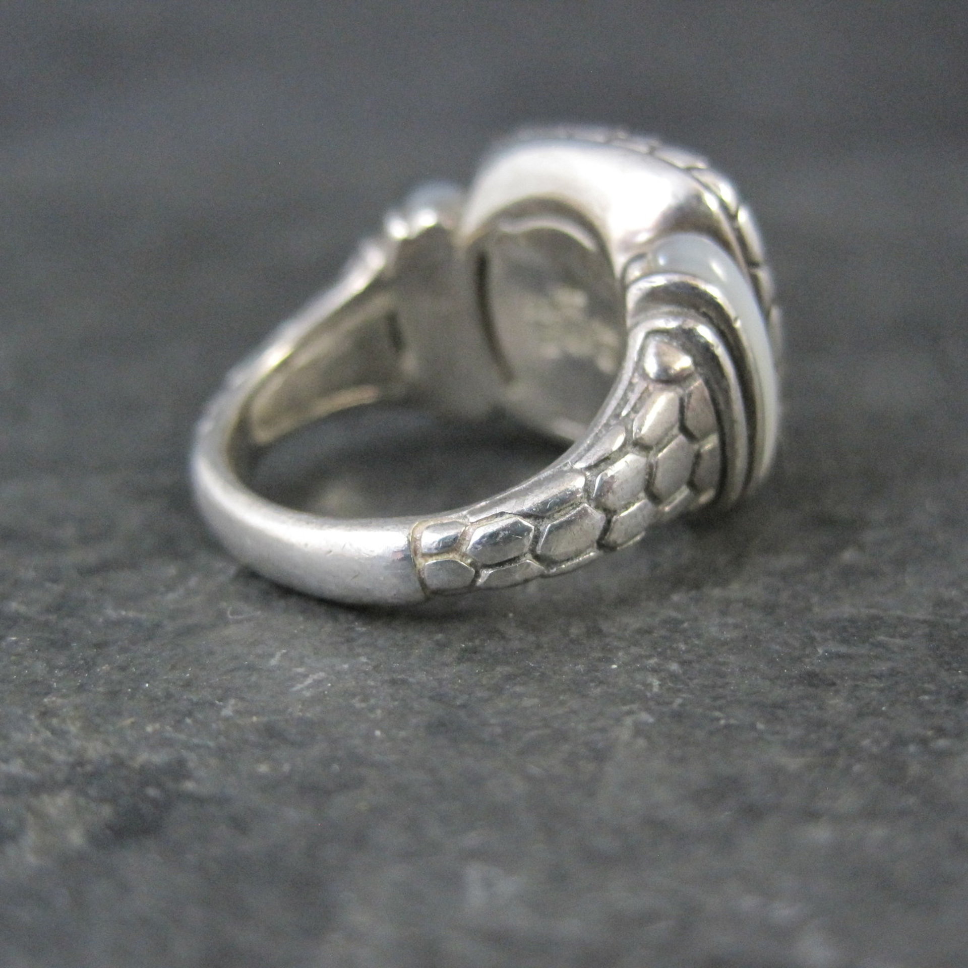 Vintage Sterling 18K Picasso Inlay Ring Size 5.5 Eric Grossbardt