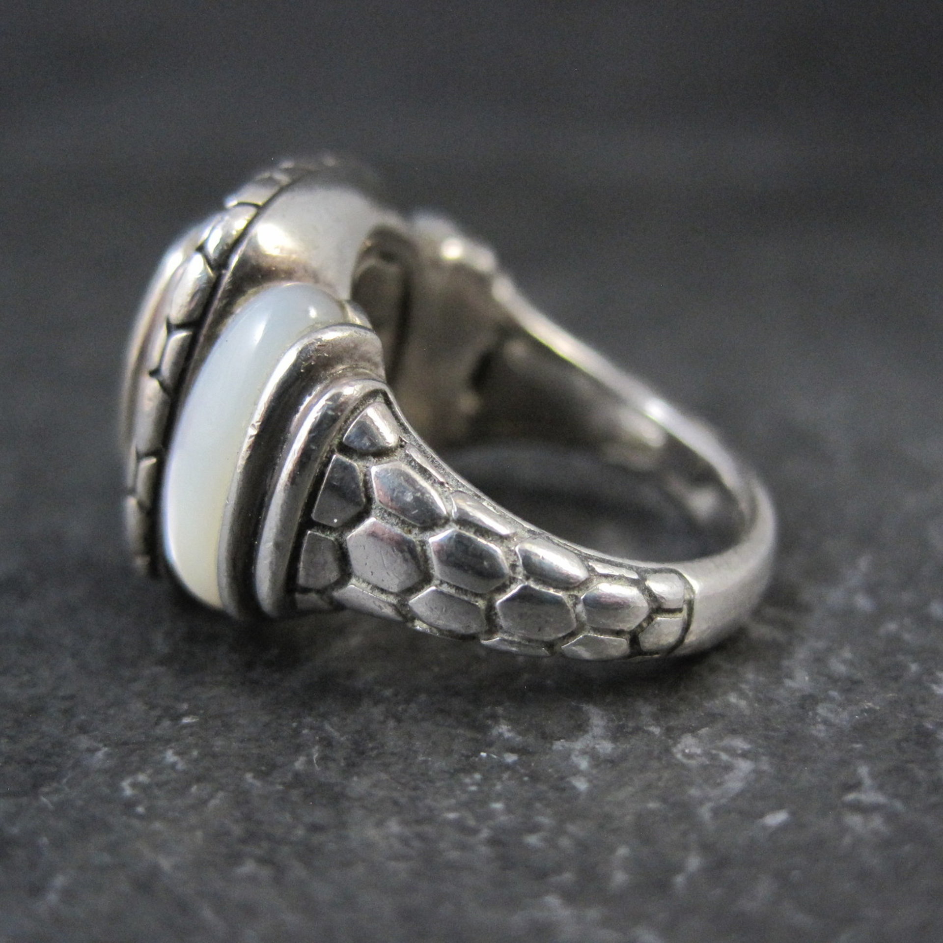 Vintage Sterling 18K Picasso Inlay Ring Size 5.5 Eric Grossbardt