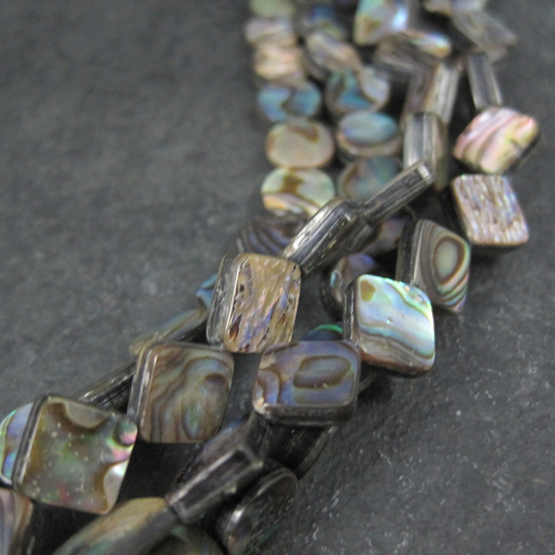 Estate 4 Strand Abalone Necklace 17" 