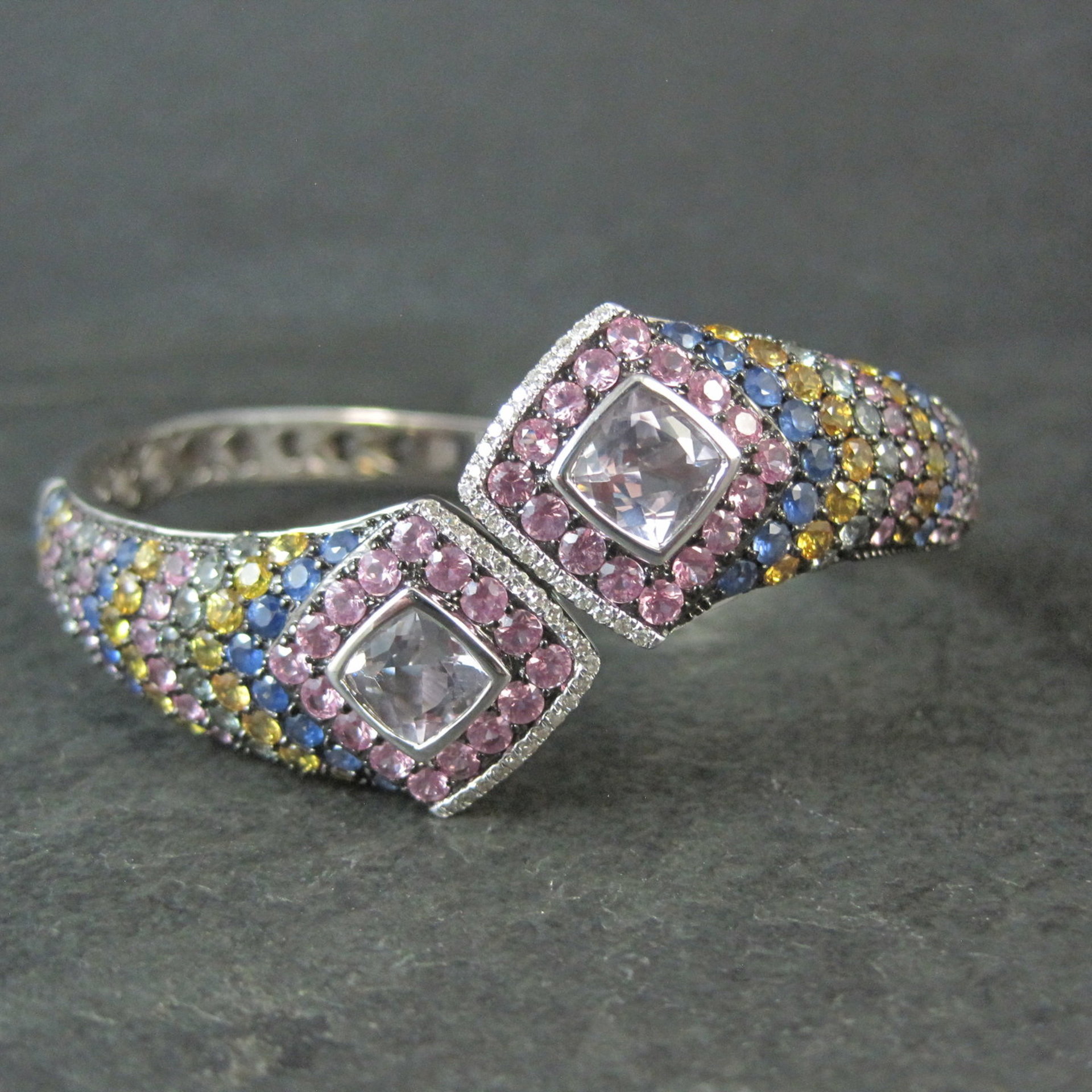 Colleen Lopez Rose de France Sapphire and Diamond Sterling Silver Bracelet