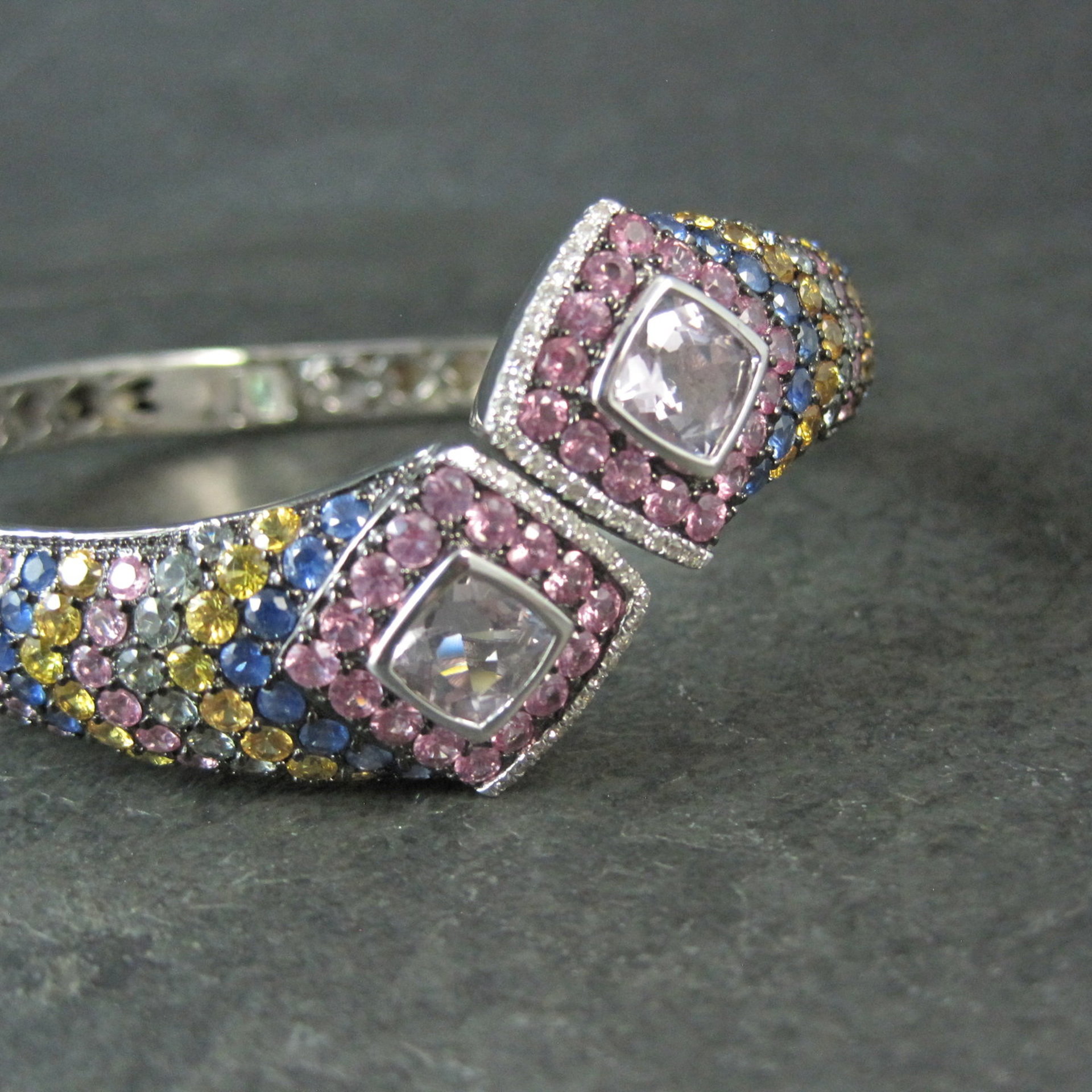 Colleen Lopez Rose de France Sapphire and Diamond Sterling Silver Bracelet
