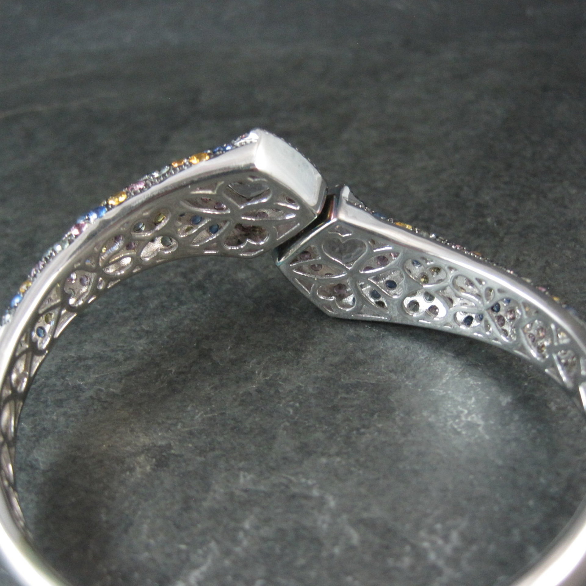 Colleen Lopez Rose de France Sapphire and Diamond Sterling Silver Bracelet