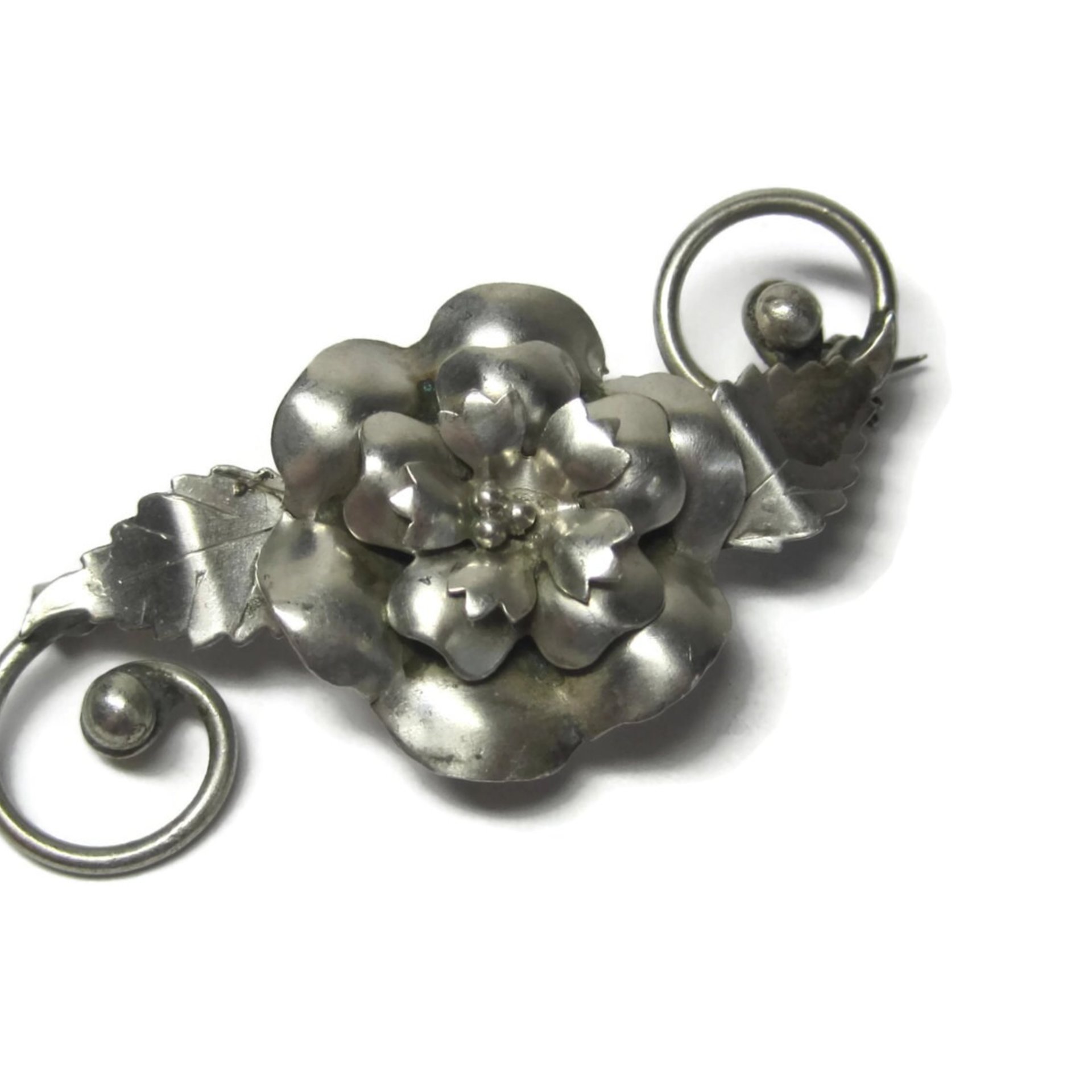 Vintage Sterling Flower Brooch