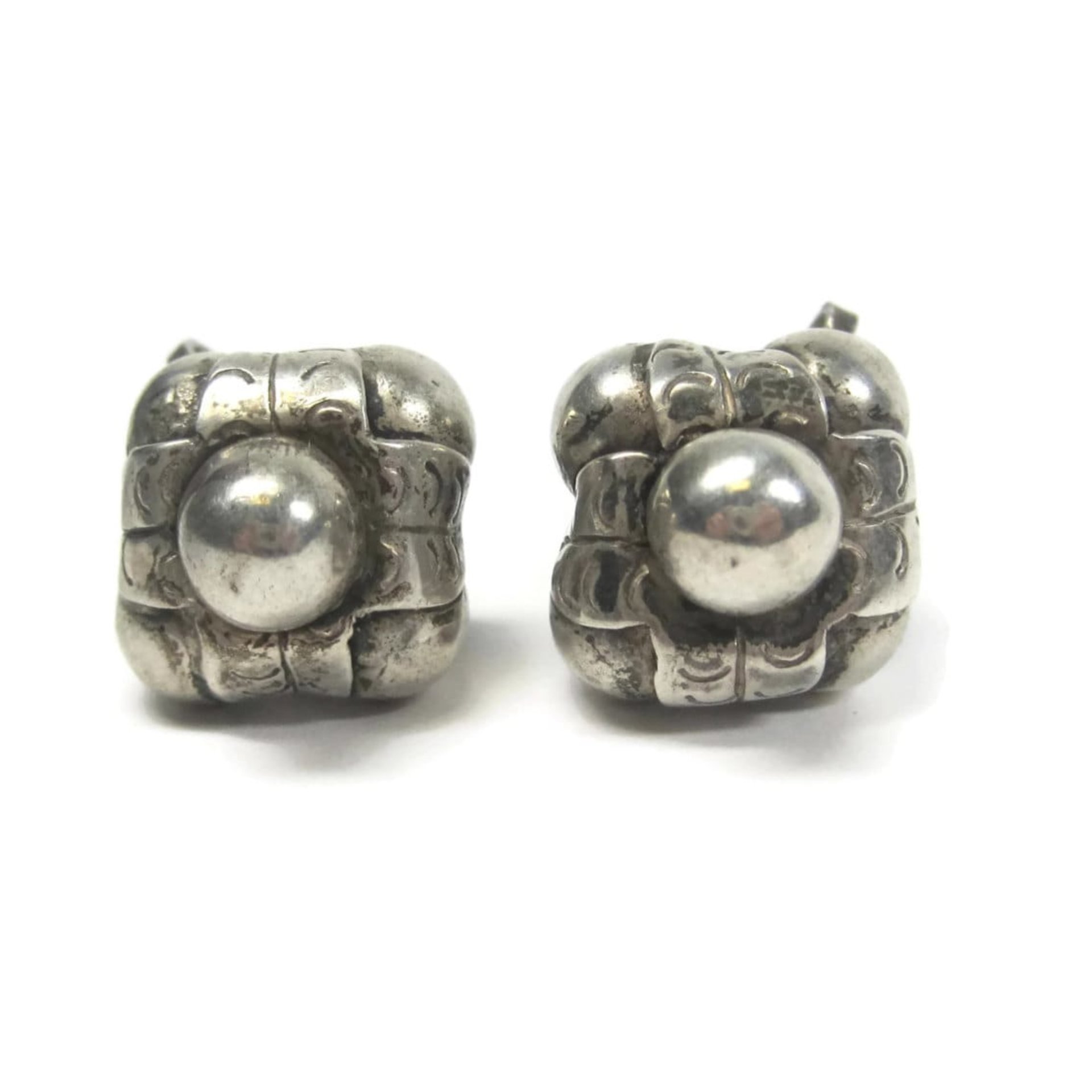 Antique Mexican Sterling Screw Back Earrings