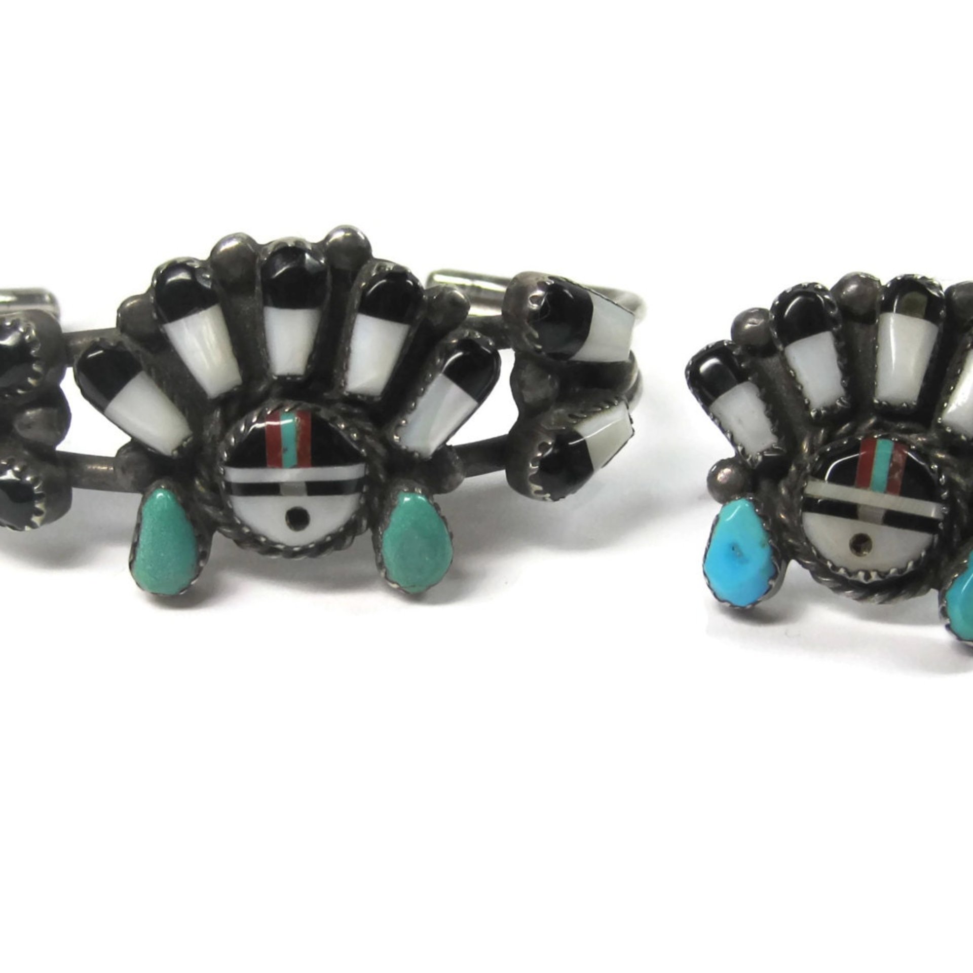 Vintage Sunface Jewelry Set Native American Cuff Bracelet and Ring Size 10