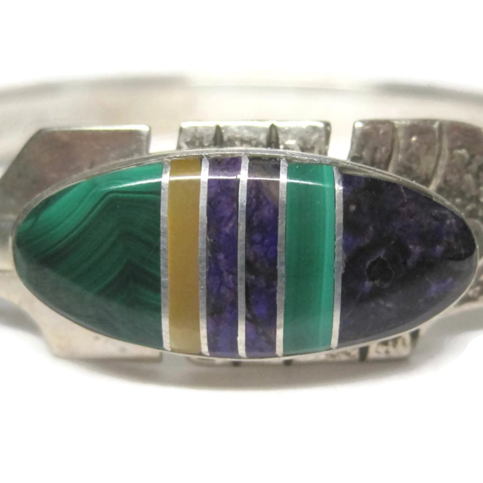 Estate Navajo Inlaid Feather Bracelet 6 Inches G Howe
