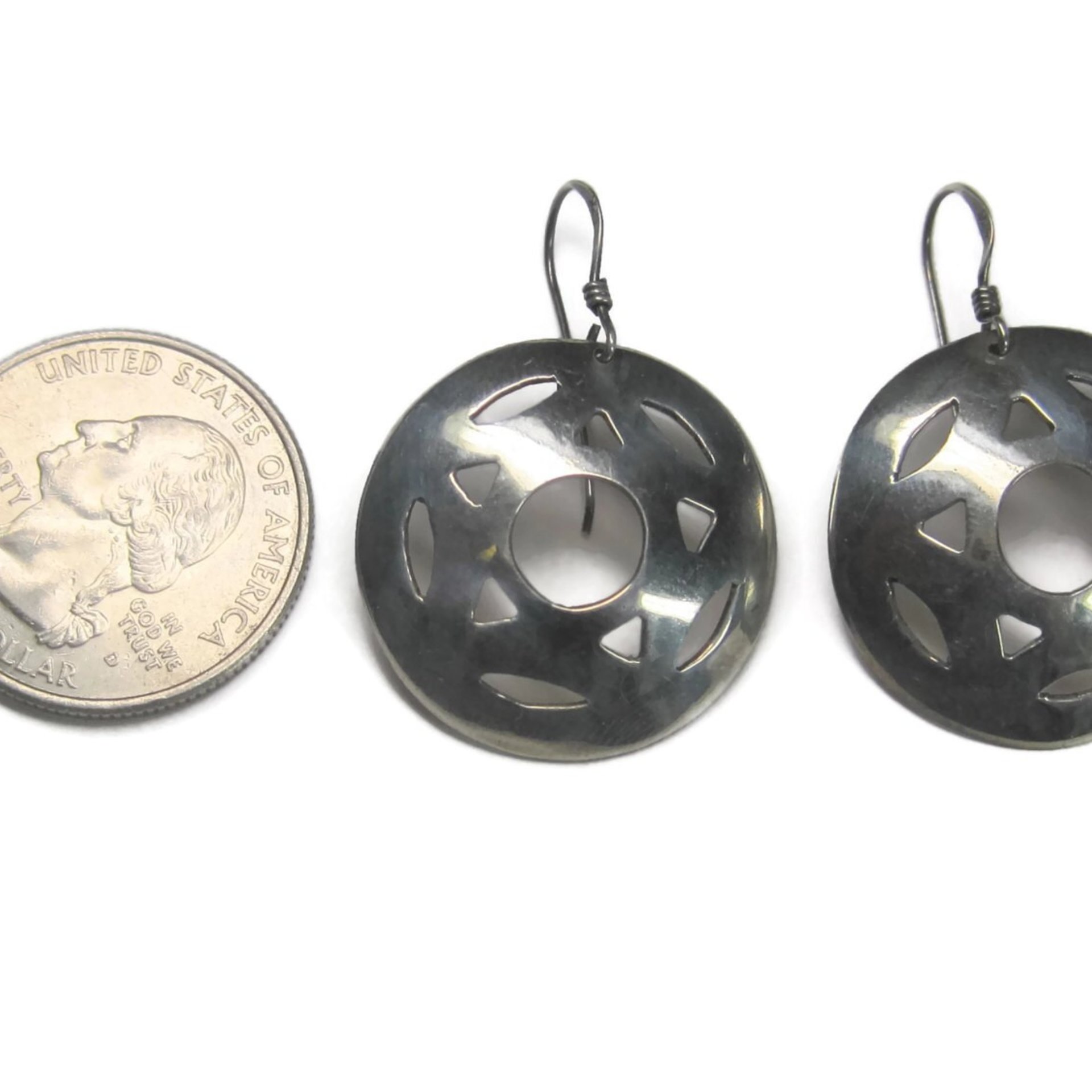 Vintage Southwestern Sterling Star Concho Earrings