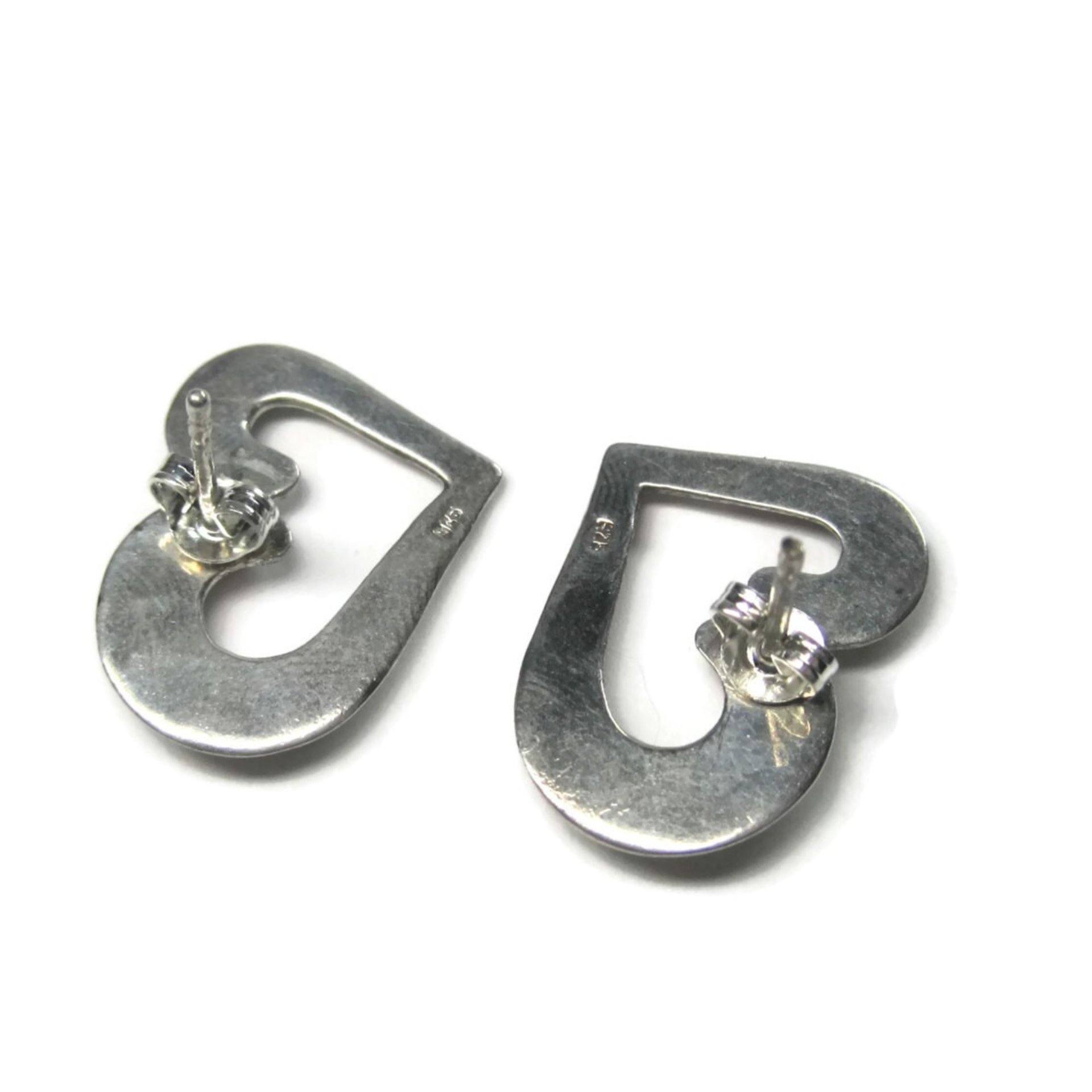 Vintage Sterling Heart Earrings