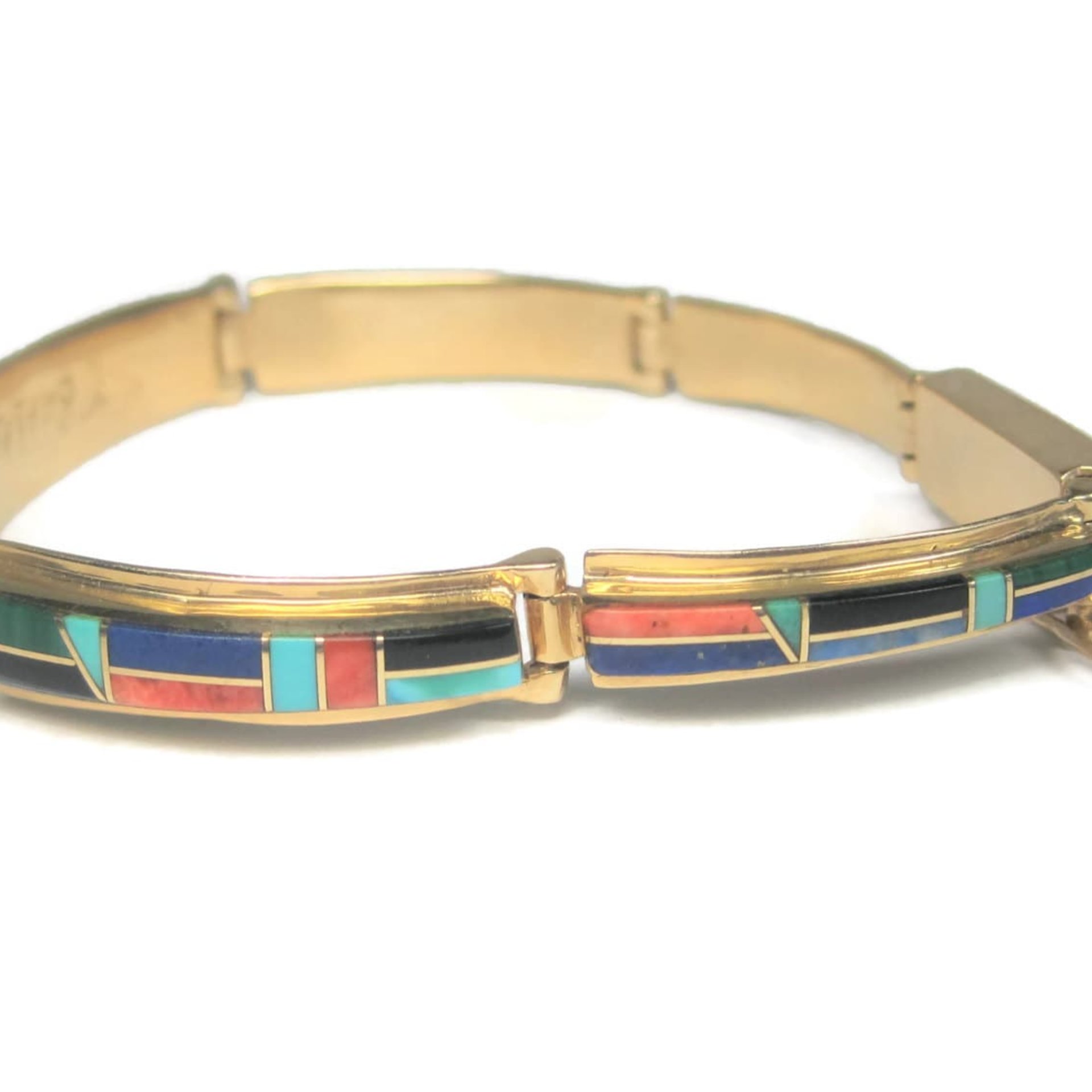 Vintage 14K Inlay Bracelet 8 Inches Cherokee Thomas Barbre