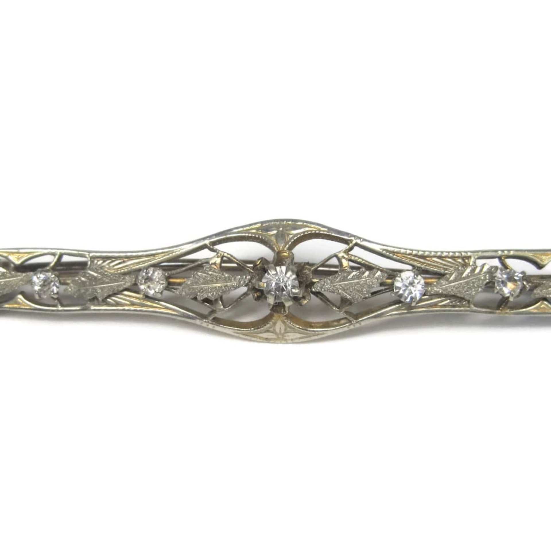 Antique Art Nouveau Rolled Gold Sterling Filigree Paste Diamond Brooch Sturdevant & Whiting