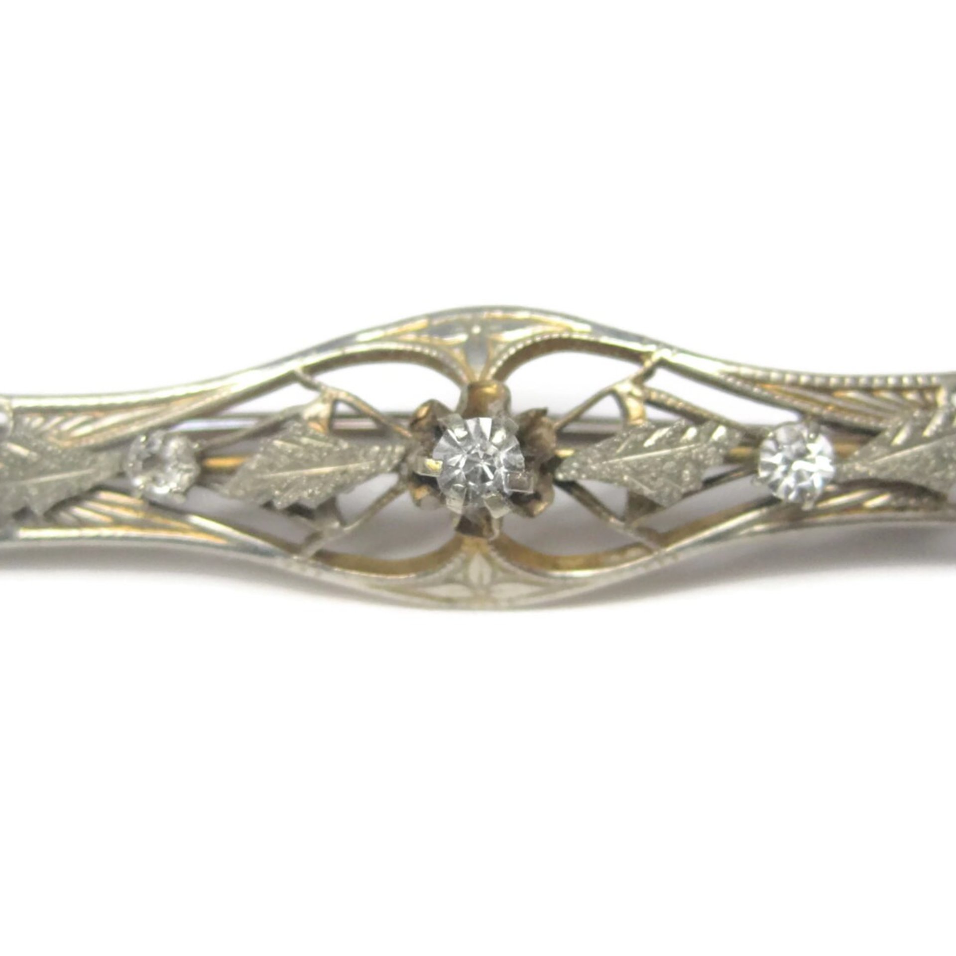 Antique Art Nouveau Rolled Gold Sterling Filigree Paste Diamond Brooch Sturdevant & Whiting