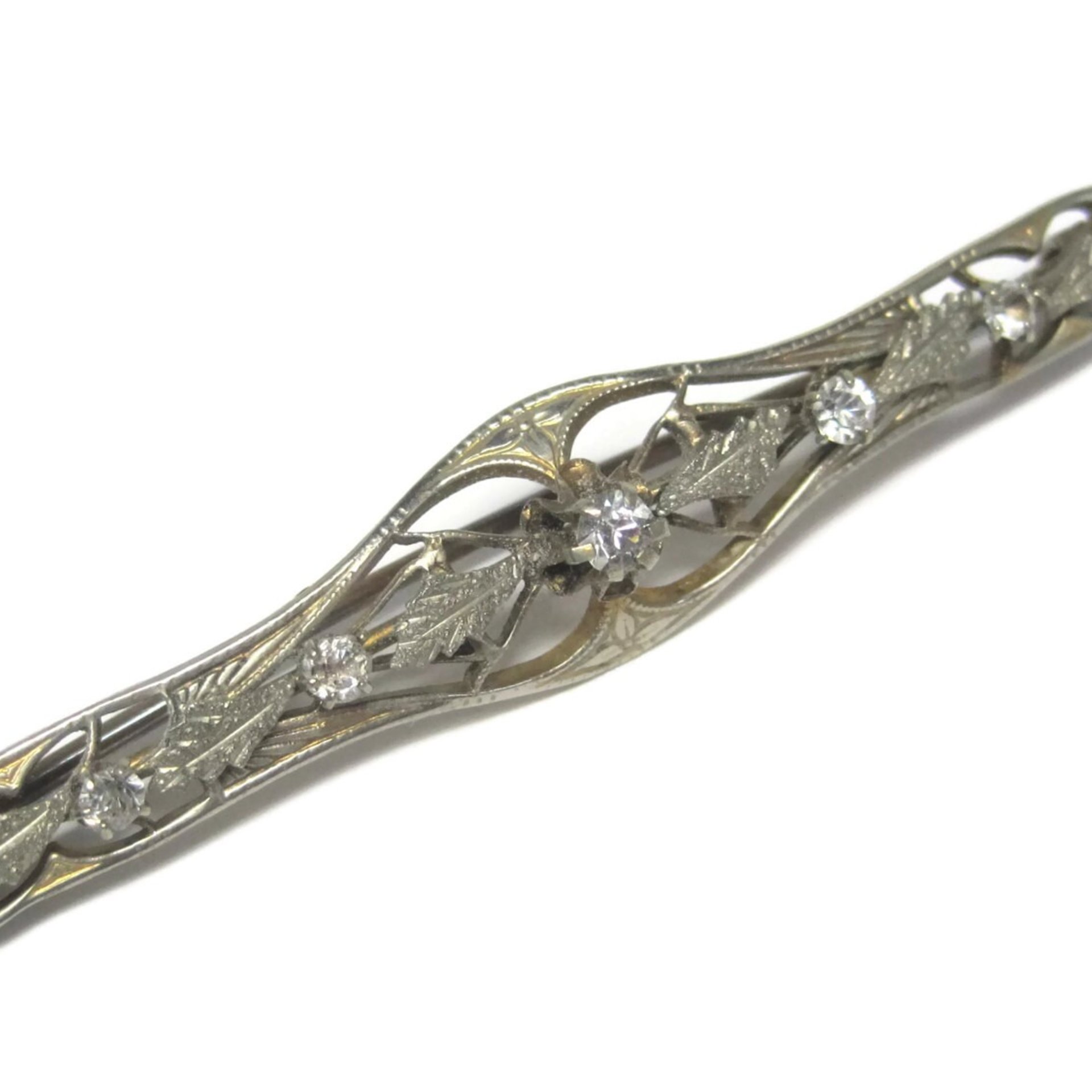 Antique Art Nouveau Rolled Gold Sterling Filigree Paste Diamond Brooch Sturdevant & Whiting